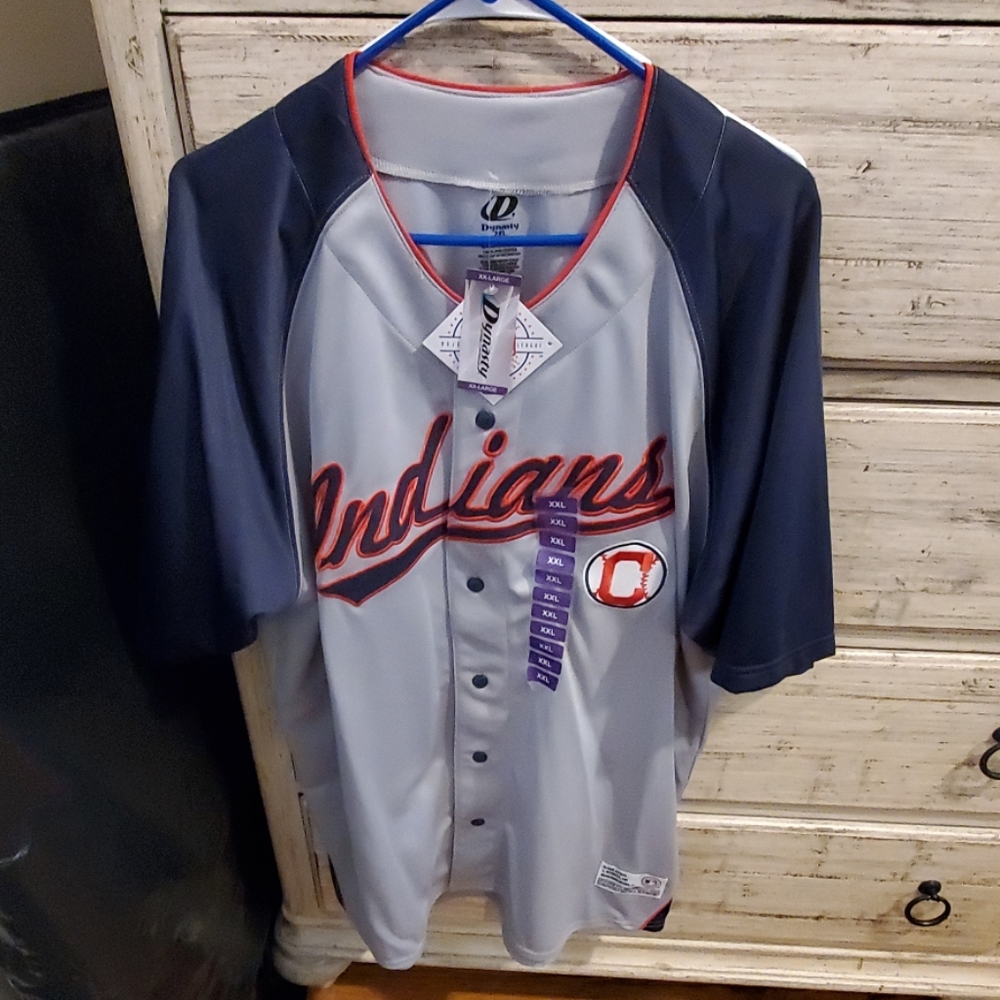 Mens button up Cleveland Indians jersey XXL